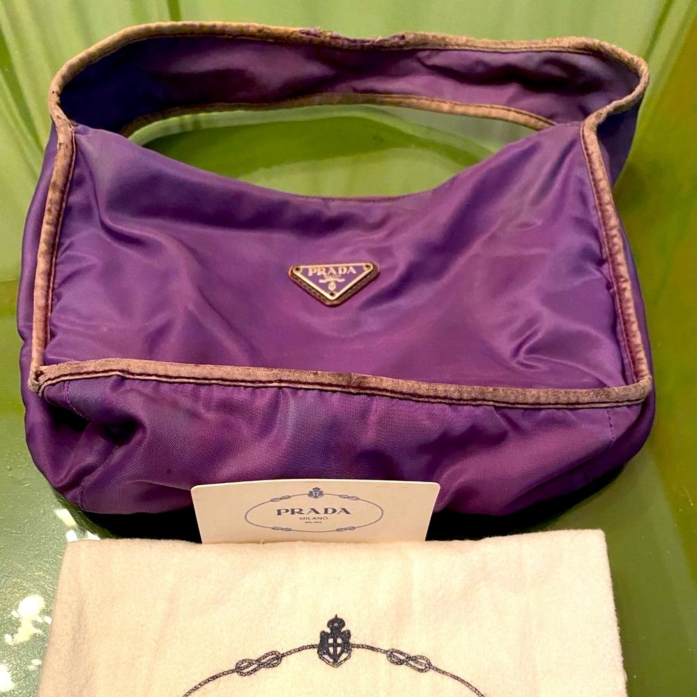 Vintage & Rare Purple Prada Tessuto Egg Fabric Bag - Picture 1 of 16